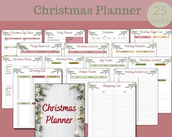 Christmas Planner Printable, Holiday Planner, Gift Budget Planner, Xmas Planner, Christmas Gift List, Christmas Binder, Christmas To Do List