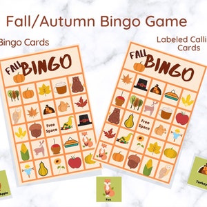Printable Fall Bingo Game | Autumn Harvest | Instant Download