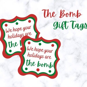 Printable Bath Bomb Gift Tag | Hot Cocoa Bomb Gift Tag | We Hope Your Christmas Is The Bomb | Instant Digital Download