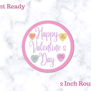 Printable Valentine&#39;s Day Conversation Heart Gift Tags | Chocolate Covered Oreo Labels | Instant Download