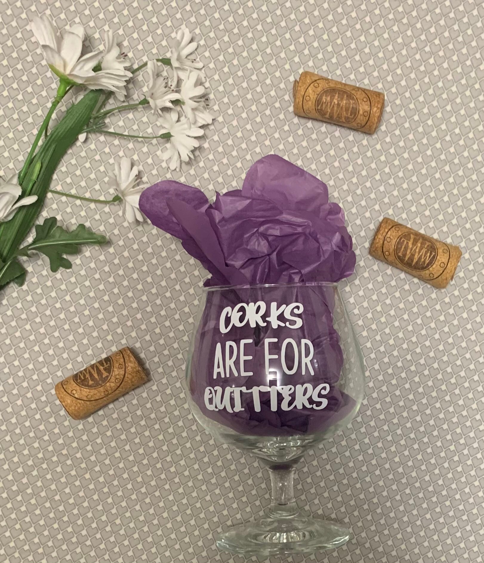 Corks are for Quitters Wine glass Personalize Choose your Etsy