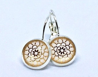 Sterling Silver Earrings, 10mm Round, Lever-Back, , USA, Handmade, Dangle & Drop,