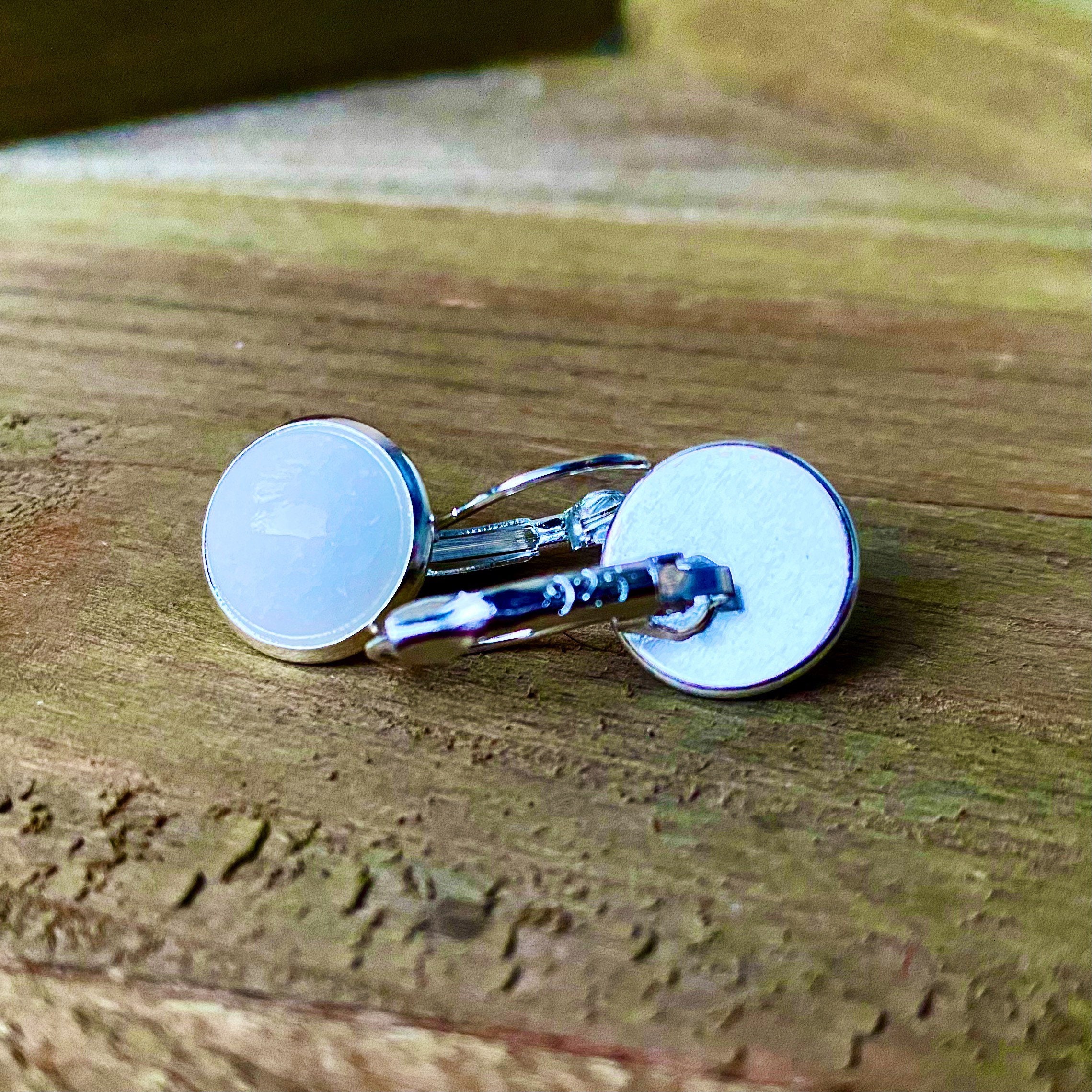 Handmade White Jade Leverback Drop Earrings – Silver Plated, UK Made