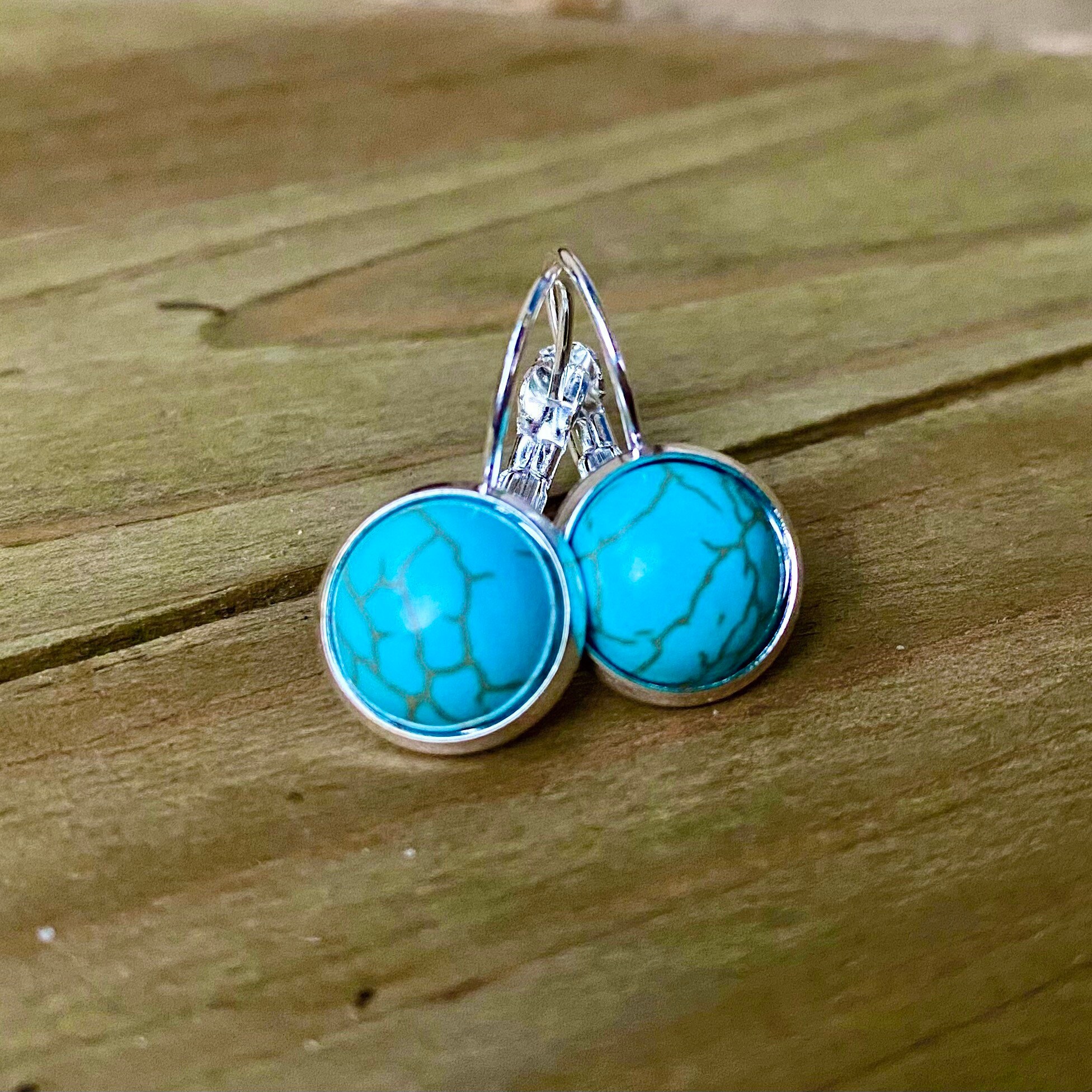 Natural Turquoise Stone Earrings