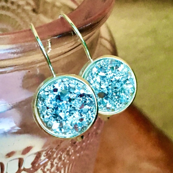 Orecchini A Monachella In Argento Sterling Druzy: Argento Brillante, 12 Mm - Italia - Foto 6