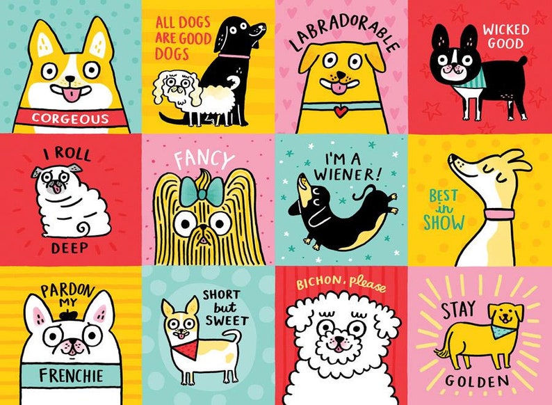 All Dogs Are Good Dogs 500-Piece Puzzle Gemma Correll Badge Bomb image 2