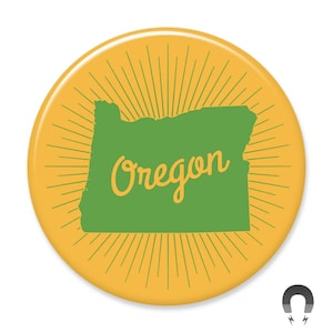 Oregon State Green and Gold Sunburst 2.25&quot; Round Magnet