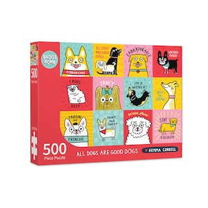 All Dogs Are Good Dogs 500-Piece Puzzle Gemma Correll Badge Bomb image 1