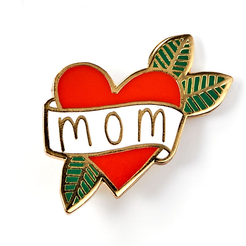 Mom Heart Enamel Pin Badge Bomb image 1