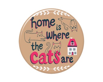 Home Is Where the Cats Are Magnet - Allison Cole Illustration