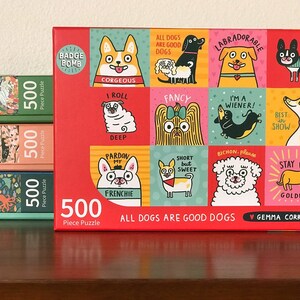 All Dogs Are Good Dogs 500-Piece Puzzle Gemma Correll Badge Bomb image 3