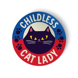 Grote sticker kinderloze kattendame