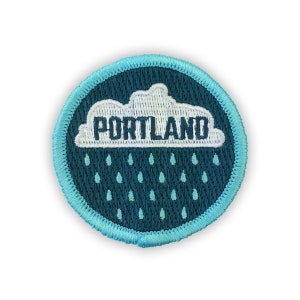 Portland Oregon Rain Drops Patch - Badge Bomb