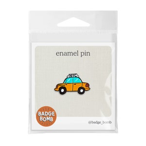 NYC Taxi Enamel Pin by Allison Cole Illustration image 2