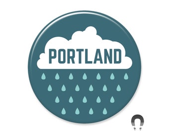 Portland Rain 2.25" Round Magnet