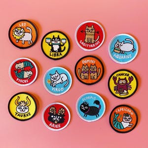 Catstrology Zodiac Patches (Pick Your Sign!) by Gemma Correll & Badge Bomb