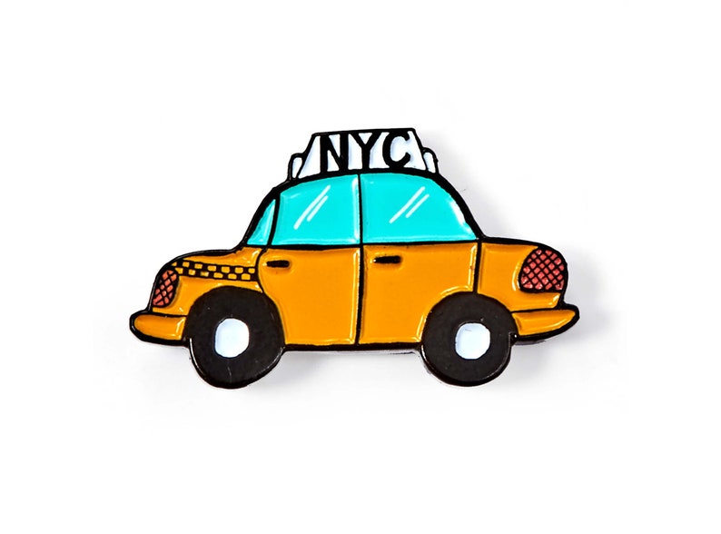 NYC Taxi Enamel Pin by Allison Cole Illustration image 1