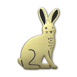 Golden Hare Rabbit Enamel Pin