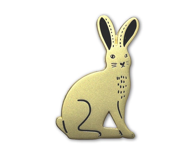 Golden Hare Rabbit Enamel Pin