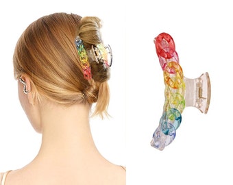 French Dreamy Rainbow Themed Hair Clip Grab Clip Ladies Hair Accessories