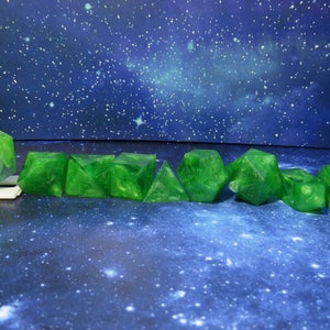 One of kind, Mean Green Gene, SHARP Polyhedral Dice Set