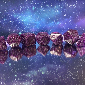 One of kind, Turbo Glitter Purple, Polyhedral Dice Set