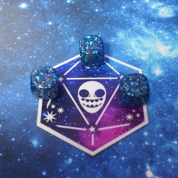 One of kind, Party Blue Confetti, d6 Dice Set
