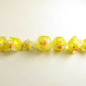 One of kind, Rubber Duck, Polyhedral Dice Set NEW MOLD STYLE