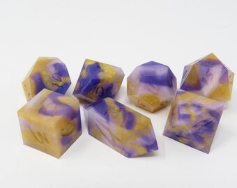 One of kind, SQUISHY Lithium Molybdenum (Silicone Rubber),  SHARP Polyhedral Dice Set