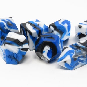 One of kind, SQUISHY Train  (Silicone Rubber),  SHARP Polyhedral Dice Set