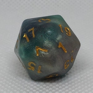 One of kind, Peacock Themed Polyhedral Dice Set image 8