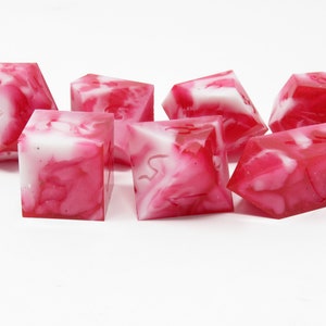One of kind, Cherry Creme , SHARP Polyhedral Dice Set