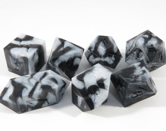 One of kind, SQUISHY Domino (Silicone Rubber), SHARP Polyhedral Dice Set