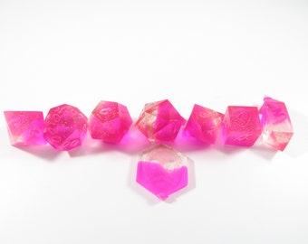 One of kind, Glass Flamingo Redux, SHARP Polyhedral Dice Set