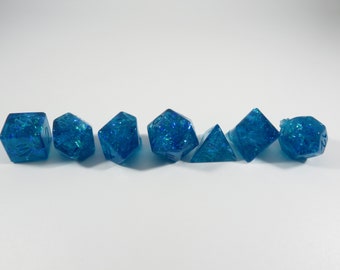 One of kind,  Elsa (Chaos Confetti) , ROUND Polyhedral Dice Set
