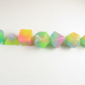 One of kind, Trippy Hippie (Glow in the Dark), Polyhedral Dice Set