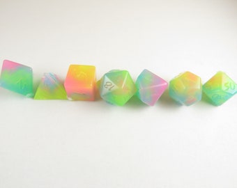 One of kind, Trippy Hippie (Glow in the Dark), Polyhedral Dice Set