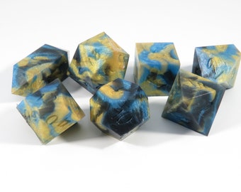 One of kind, SQUISHY The Dress (Silicone Rubber),  SHARP Polyhedral Dice Set