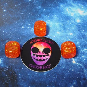 One of kind, Party Orange Confetti, d6 Dice Set image 1