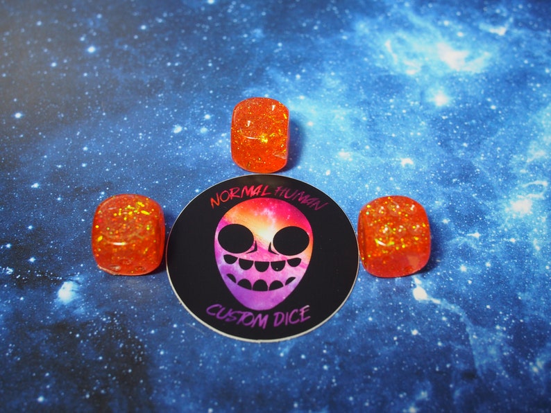 One of kind, Party Orange Confetti, d6 Dice Set image 1