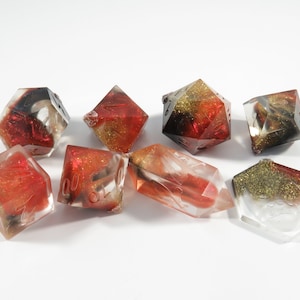 One of kind, Frozen Magma Bloop , SHARP Polyhedral Dice Set
