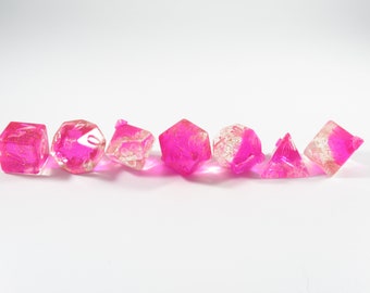 One of kind, Glass Flamingo Redux, Polyhedral Dice Set