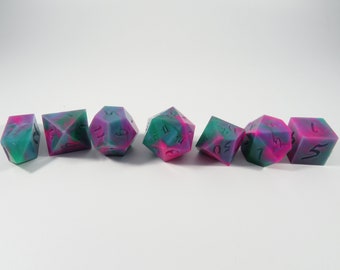 One of kind, Polysexual Dirty Pour, SHARP Polyhedral Dice Set
