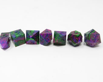 One of kind, Dr.Sunshine , UV  Reactive, SHARP Polyhedral Dice Set