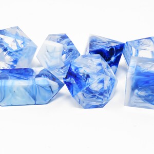 One of kind, Flow Blue Bloop, SHARP Polyhedral Dice Set