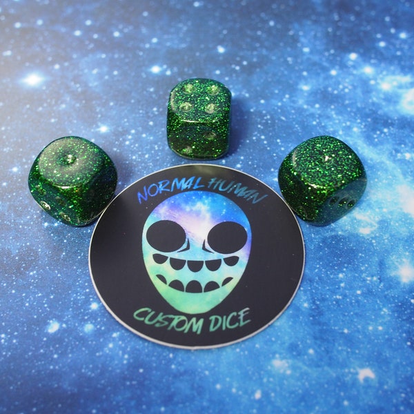 One of kind, Emerald Turbo Glitter, d6 Dice Set