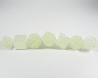 One of kind, Unicorn Snot (SUPER GLOW), ROUND Polyhedral Dice Set