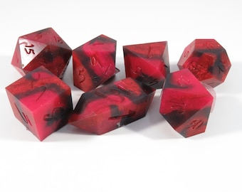 One of kind, SQUISHY Wine  (Silicone Rubber), SHARP Polyhedral Dice Set