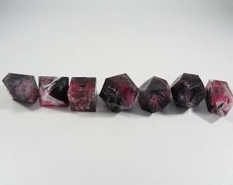 One of kind,  Evil Bacon (Dirty Pour), SHARP Polyhedral Dice Set