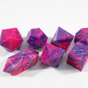One of kind, Electro Wave, Dirty Pour, SHARP Polyhedral Dice Set